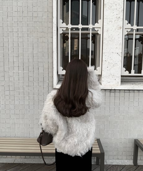 long hair fur cardigan