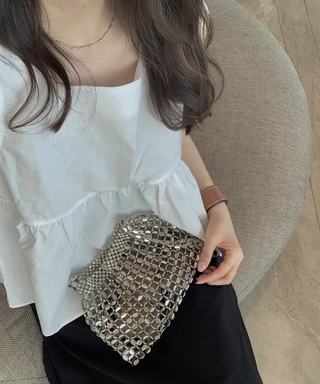 ［即納］silver shoulder bag