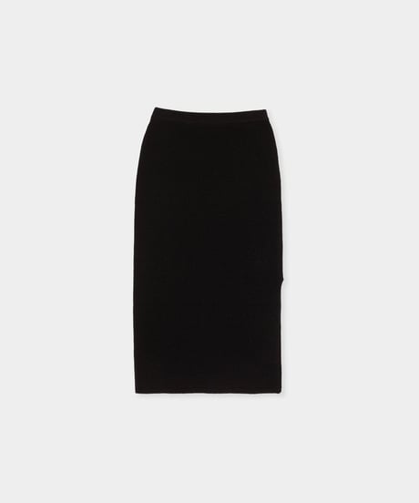 wool cashmere slits long skirt