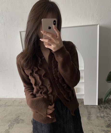 frillknit cardigan