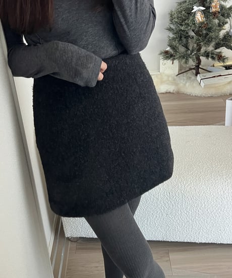 bouclé mini skirt
