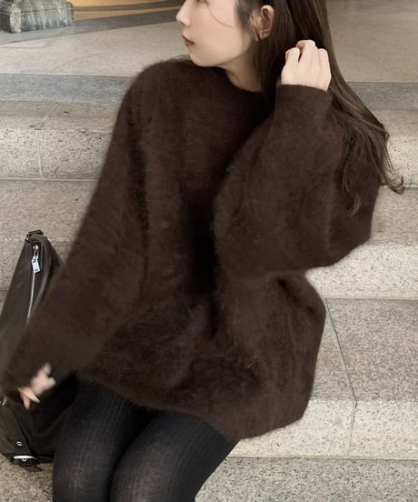 ［即納］rabbit fur over knit