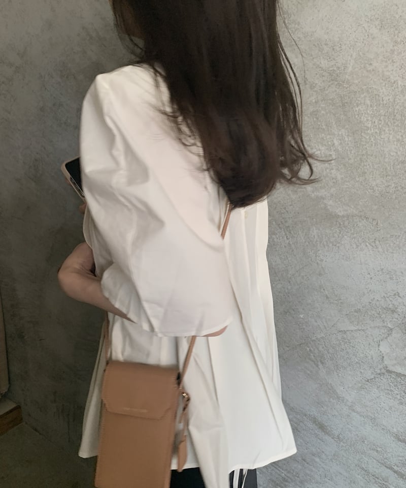 mie ajunar】maron blouse / ivory