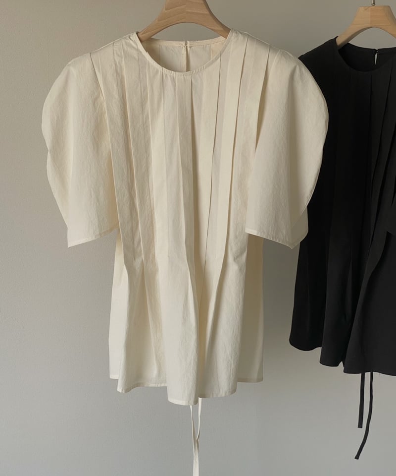 mie ajunar】maron blouse / ivory