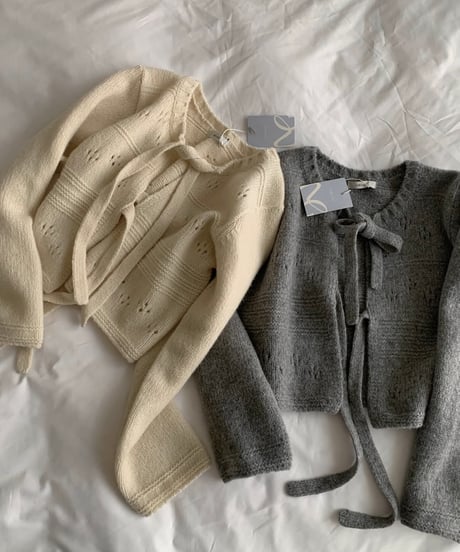 wool ribbon scotch cardigan