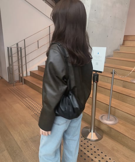 leather string bag
