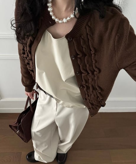 frillknit cardigan