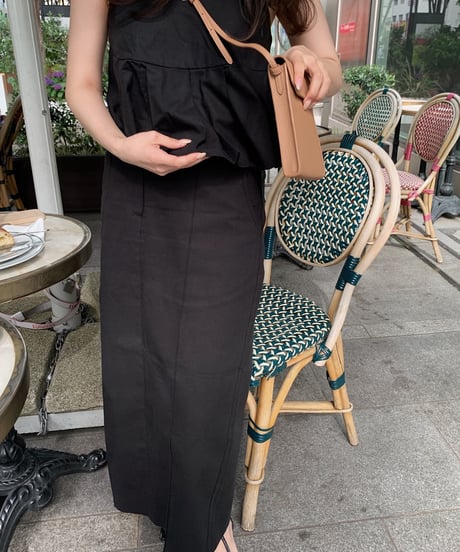 pintuck maxi skirt