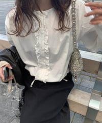 frilled blouson blouse