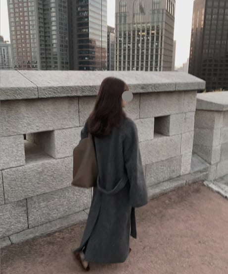 ［即納］folded alpaca long coat