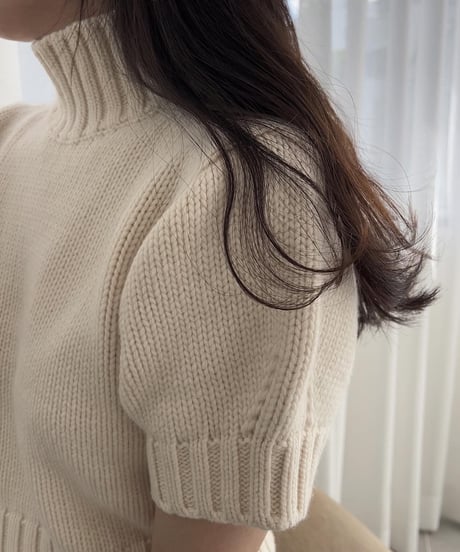 high neck half knit