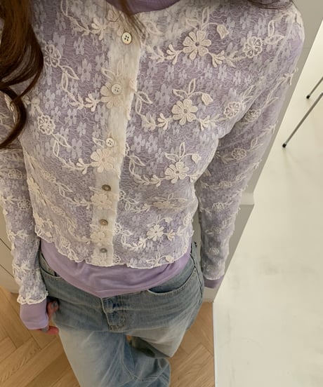 embroidered lace cardigan