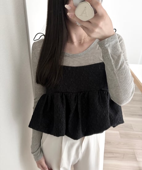 balloon crop blouse