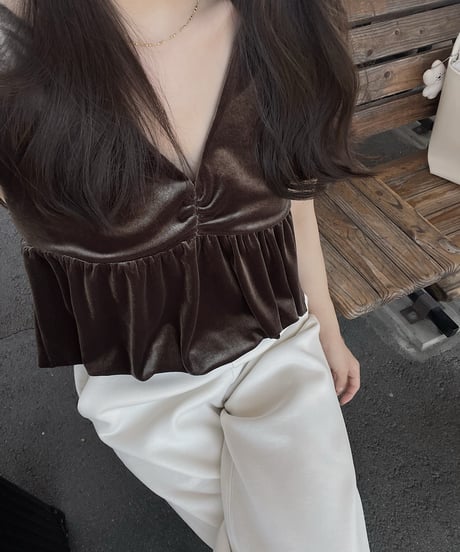 velour gather top