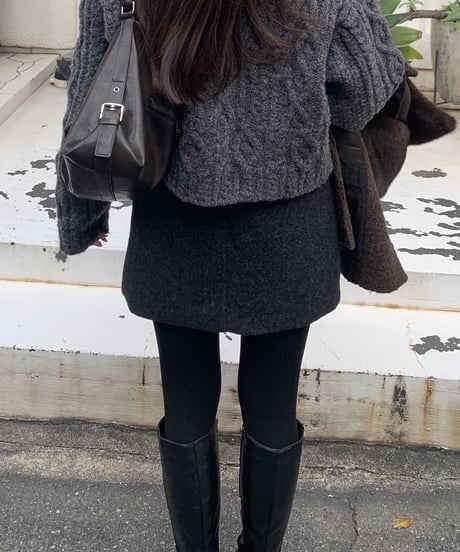 bouclé mini skirt