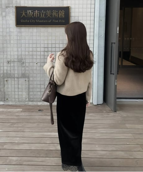 ［即納］lace velour maxi skirt