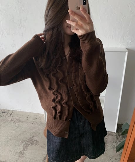 frillknit cardigan