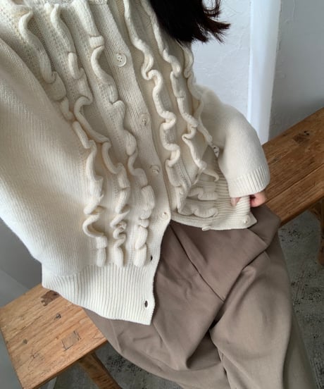 frillknit cardigan