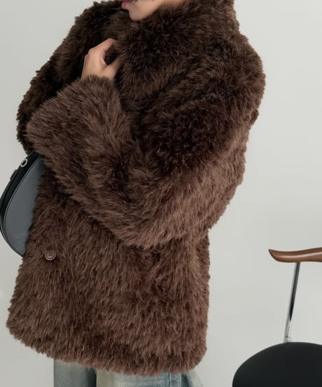［即納］sanen wool collar fur jacket