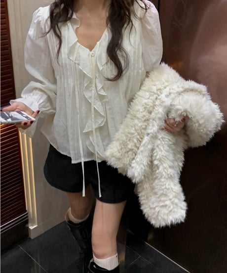 ruffle strap blouse