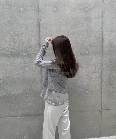 punched wool cardigan