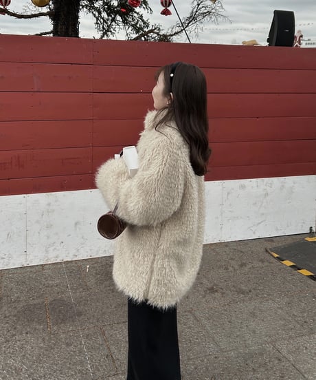 sheep mohair fur coat