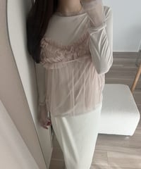 tulle sleeve shirt & tulle camisole