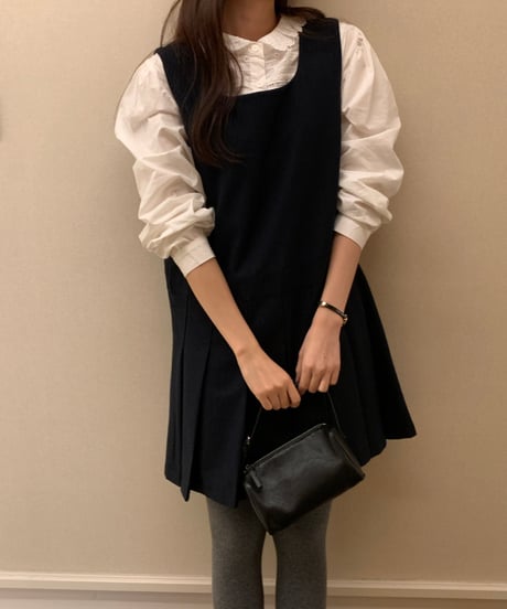 wool pleated dress