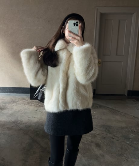 bouclé mini skirt