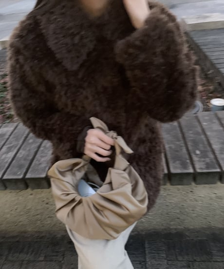 ［即納］sanen wool collar fur jacket