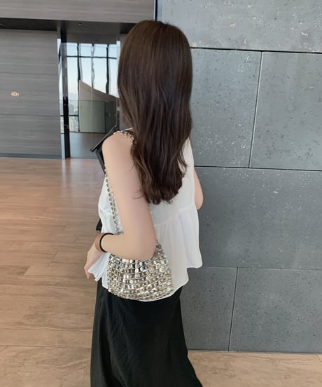 ［即納］silver shoulder bag