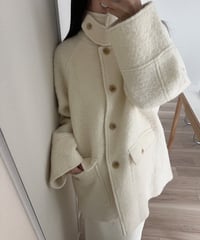 ［即納］alpaca wool soft bouclé coat