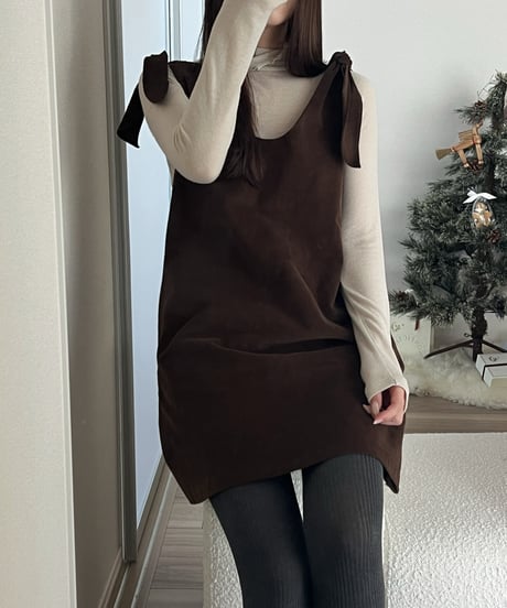 shoulder ribbon dress