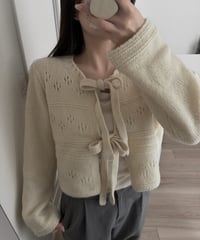 wool ribbon scotch cardigan