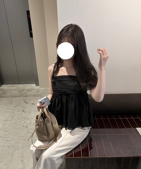 shirred sleeveless blouse
