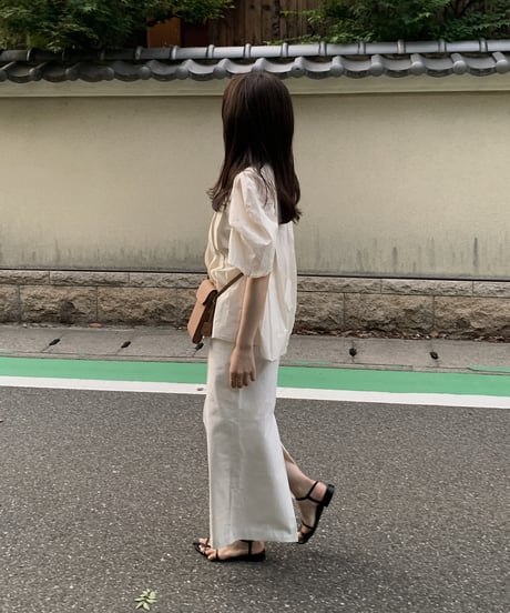 pintuck maxi skirt