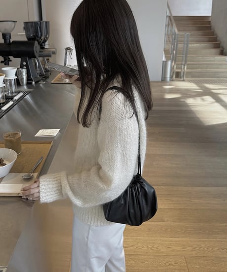 leather string bag