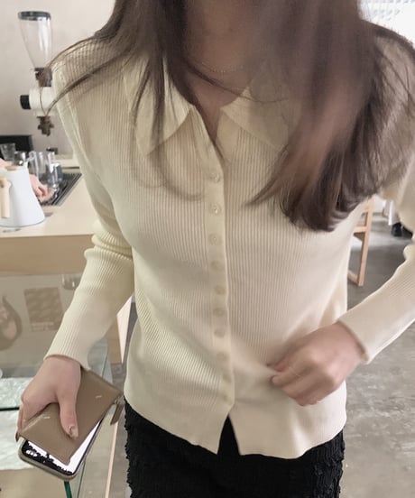color ribbed cardigan