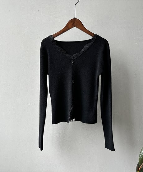 v-neck lace knit
