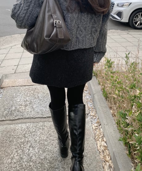 bouclé mini skirt