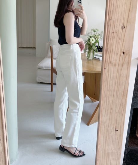 white straight denim