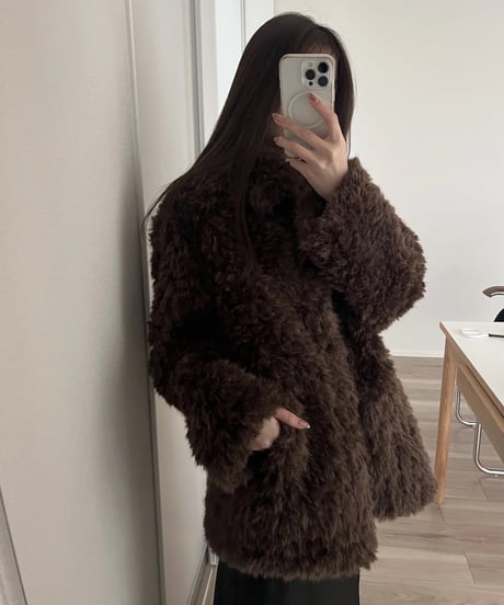 ［即納］sanen wool collar fur jacket