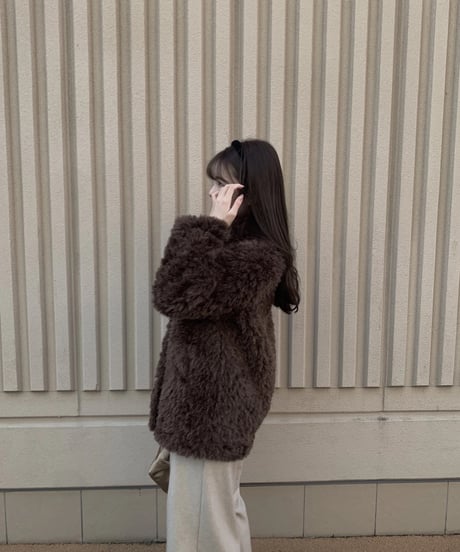 ［即納］sanen wool collar fur jacket