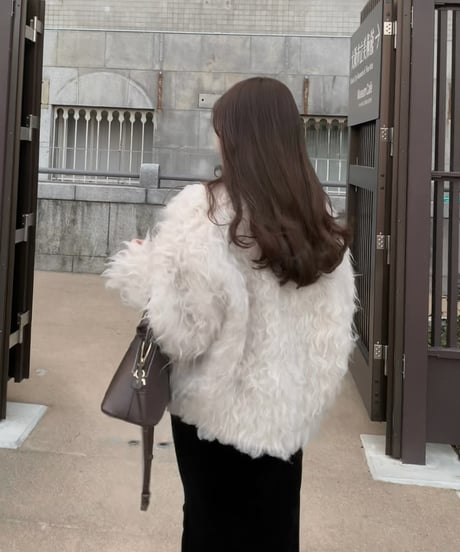 long hair fur cardigan