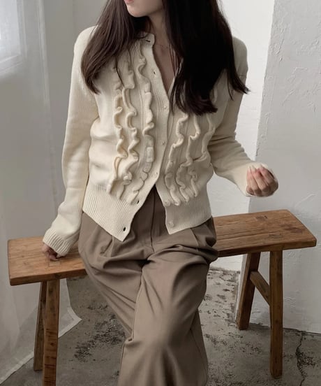 frillknit cardigan