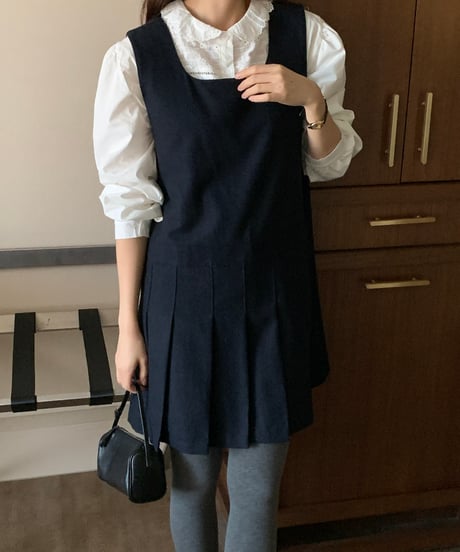 wool pleated dress