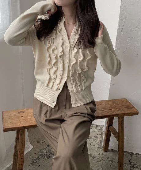 frillknit cardigan