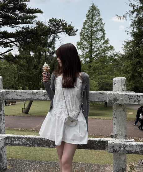 frill ribbed cardigan