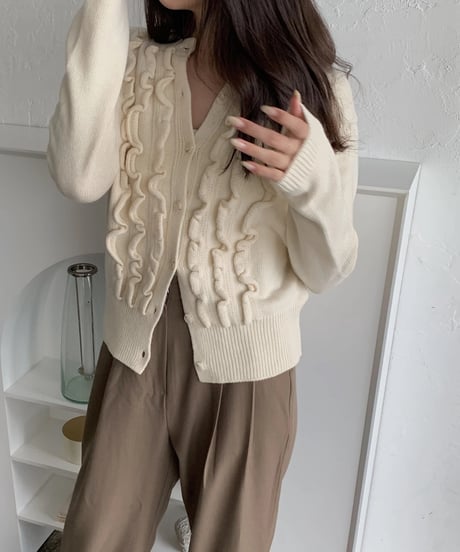 frillknit cardigan
