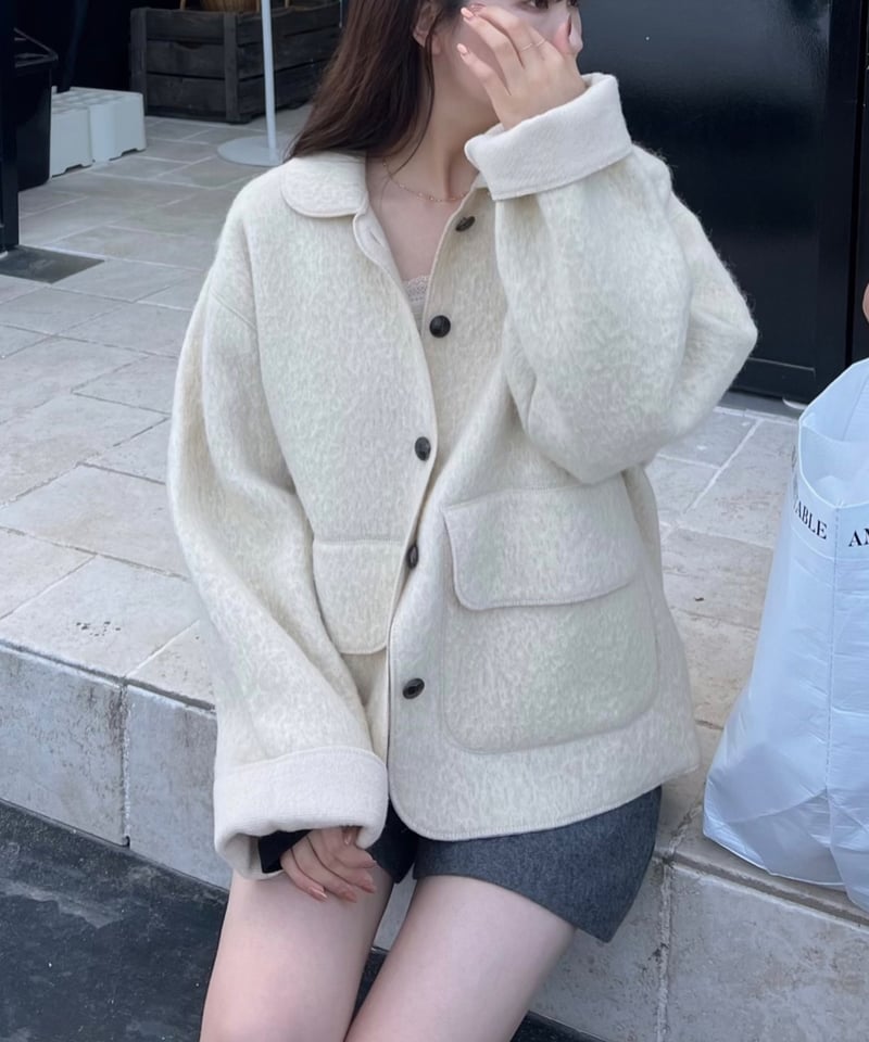 alpaca half coat | mie ajunar